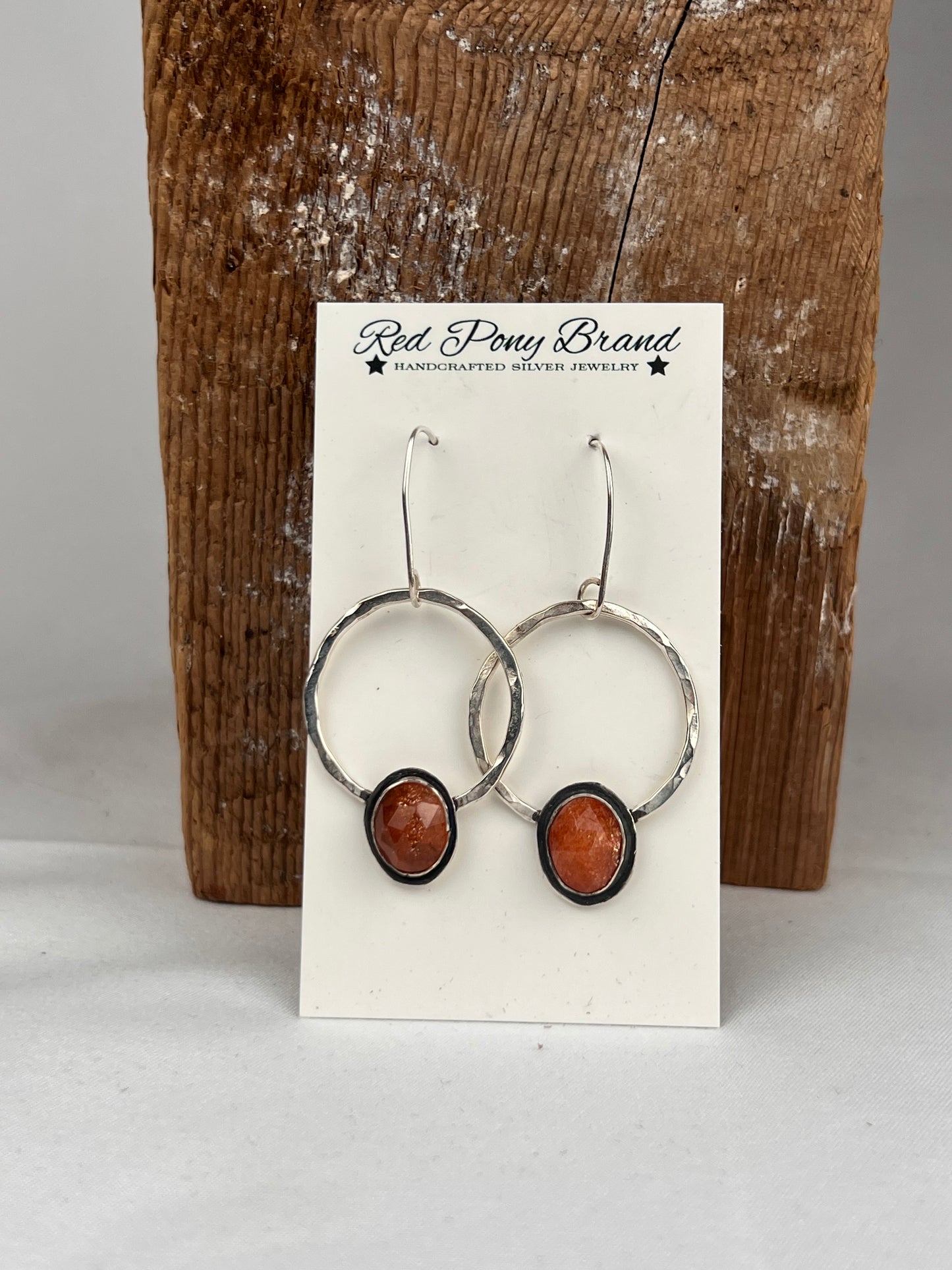 Sunny hoops - Sunstones & Silver