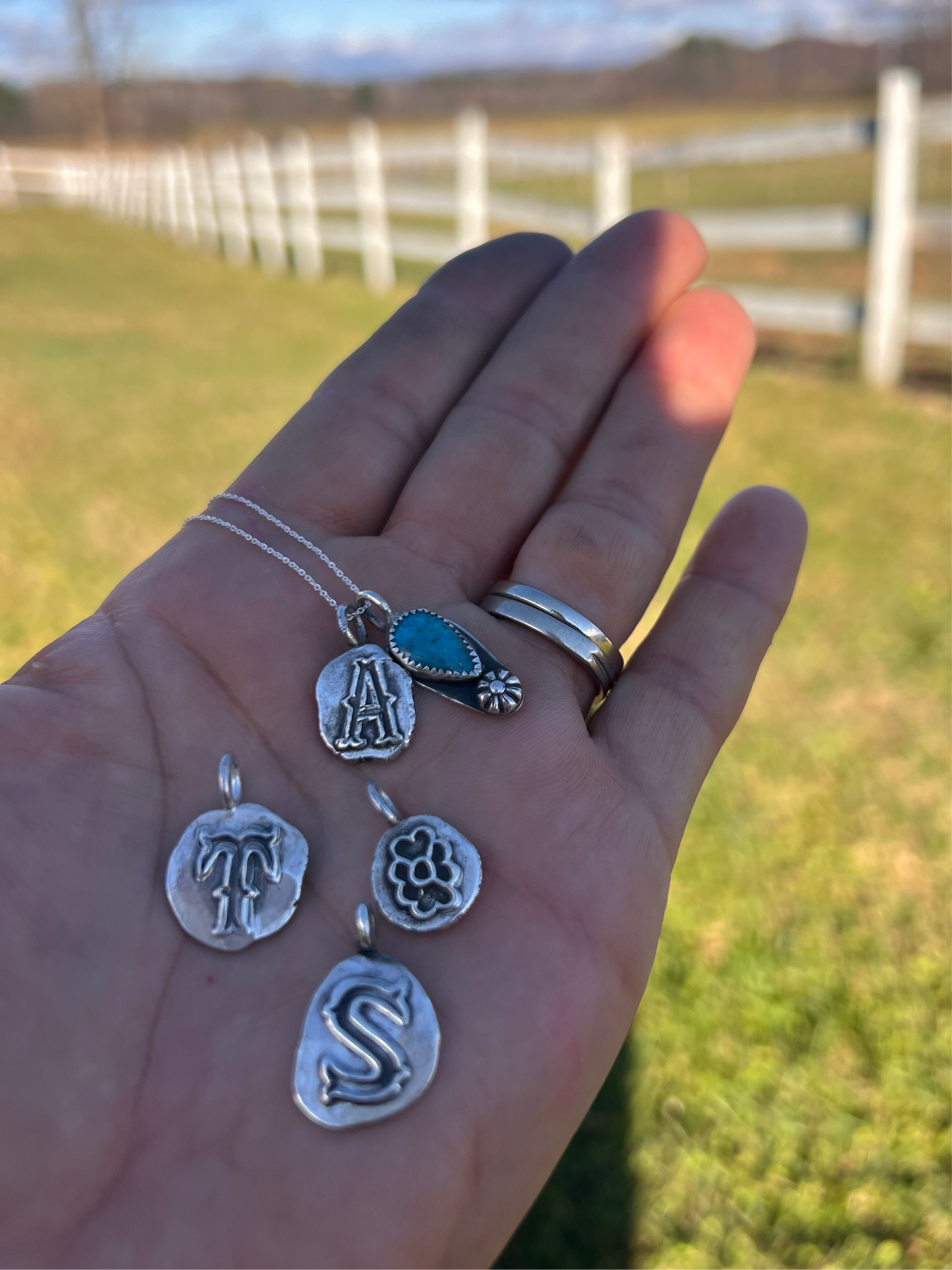 Vintage Monogram Charm Necklace