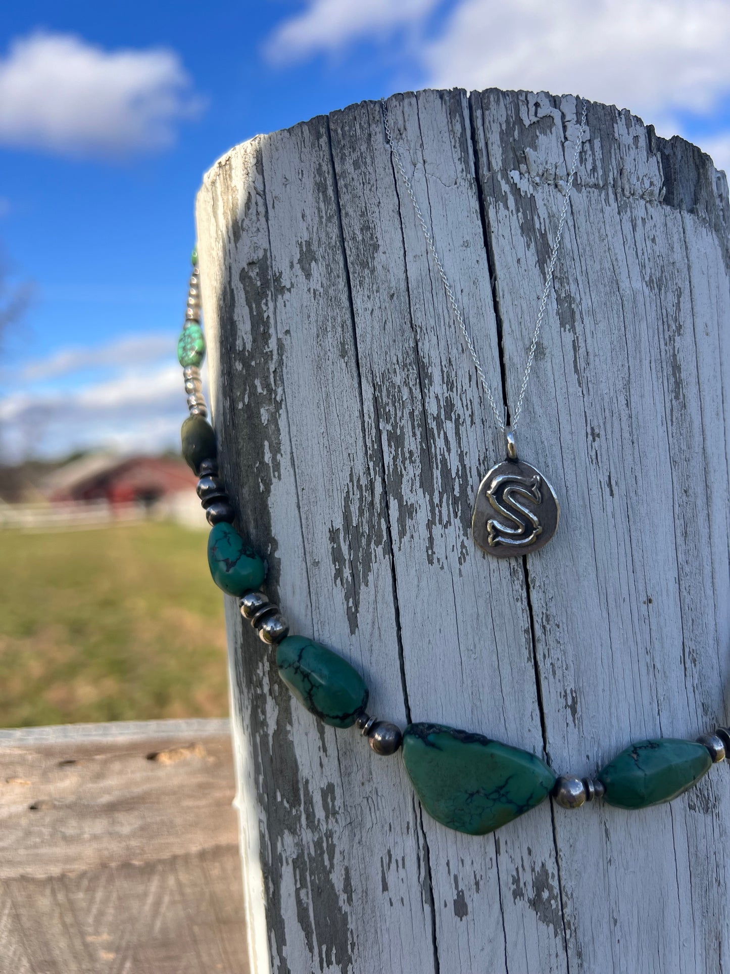 Vintage Monogram Charm Necklace