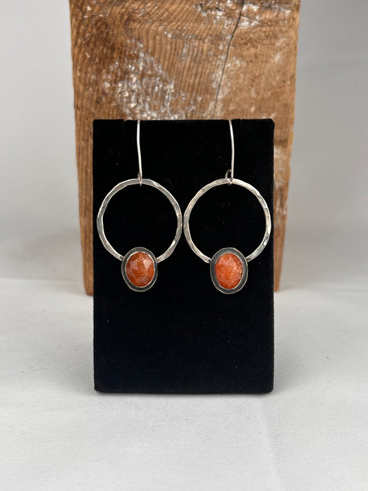 Sunny hoops - Sunstones & Silver