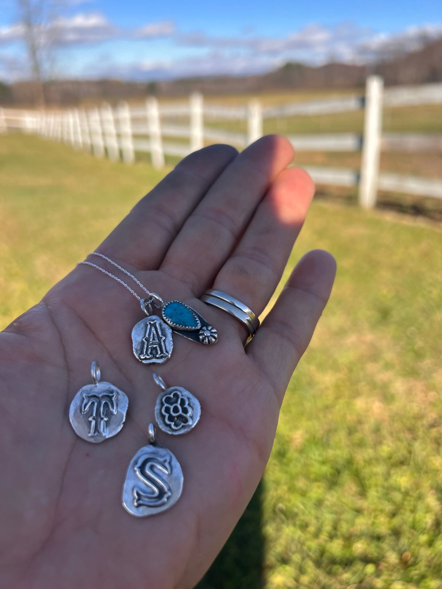 Vintage Monogram Charm Necklace