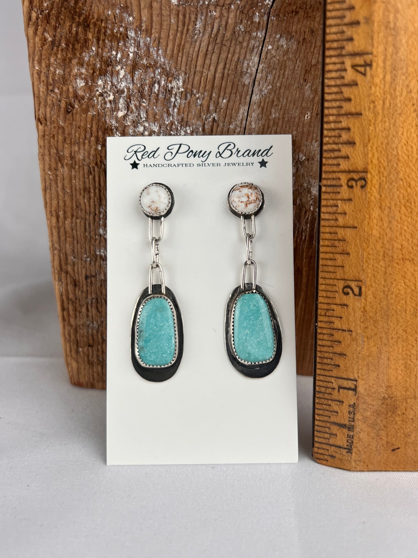 Wild Horse & Whitewater Turquoise Dangles