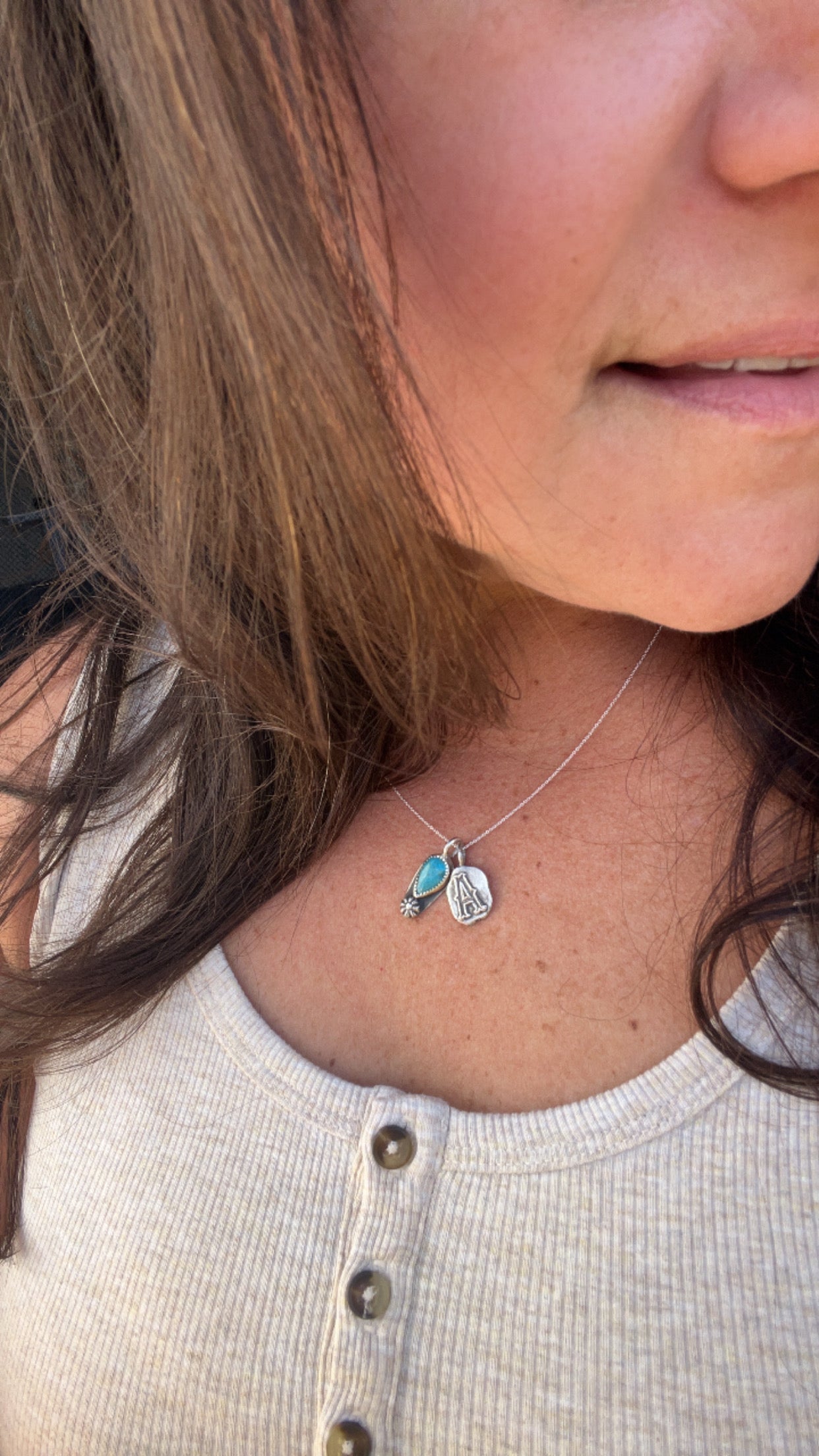 Vintage Monogram Charm Necklace