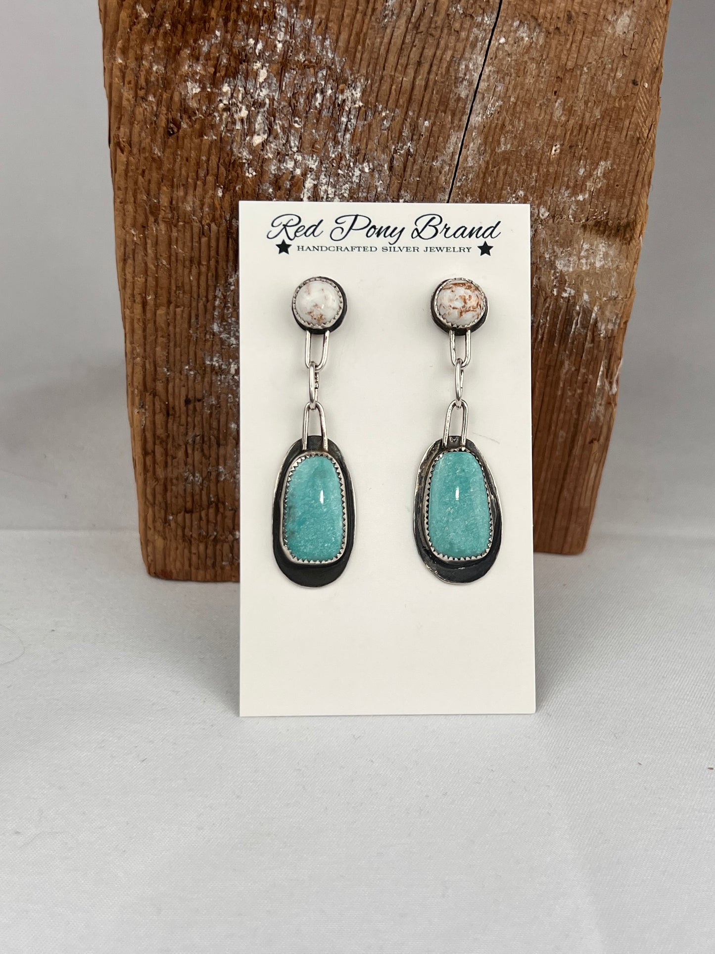 Wild Horse & Whitewater Turquoise Dangles