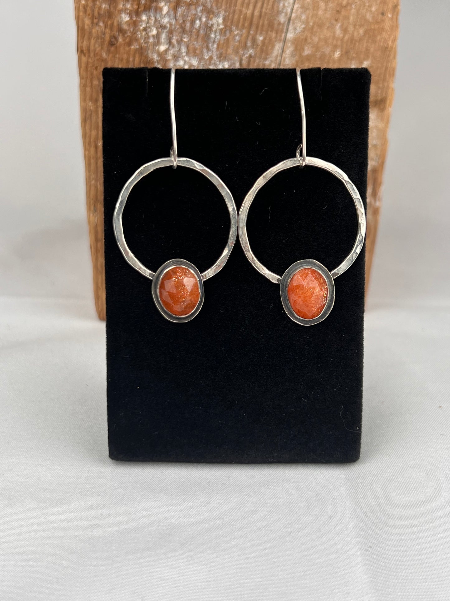 Sunny hoops - Sunstones & Silver