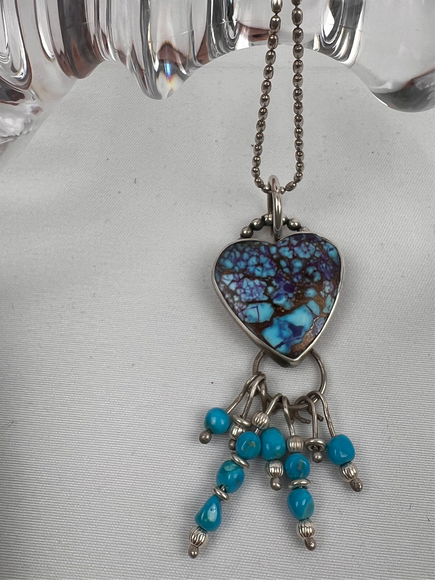 Mojave heart with beaded fringe