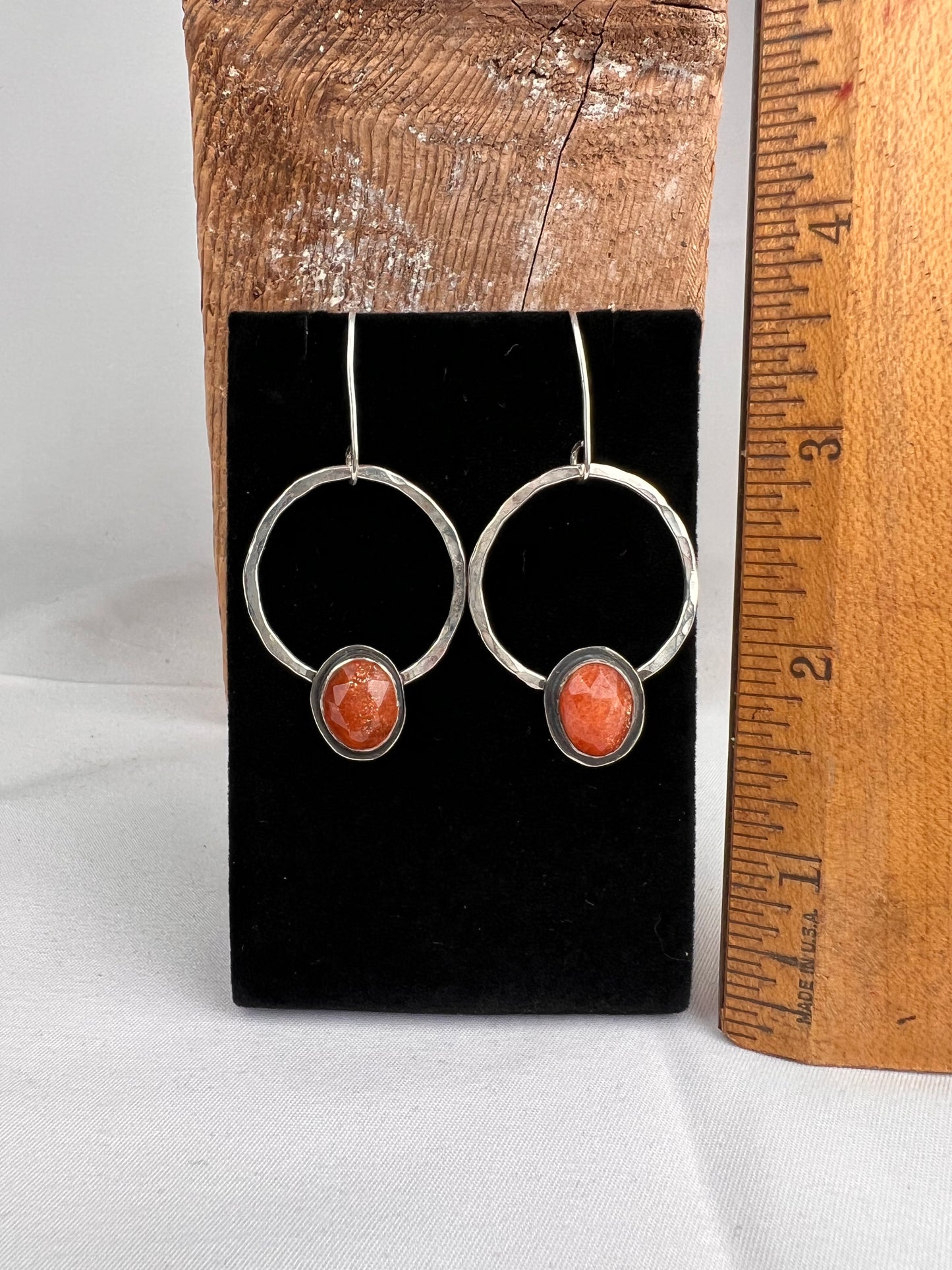 Sunny hoops - Sunstones & Silver