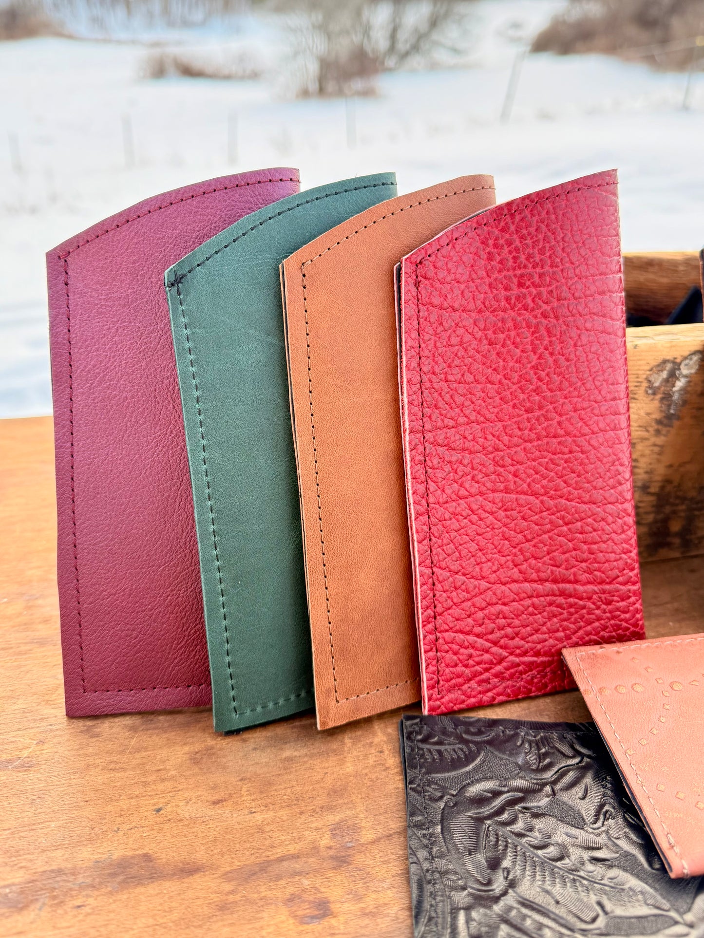 Eyeglass Cases - Embossed, Smooth or Pebbled Leather