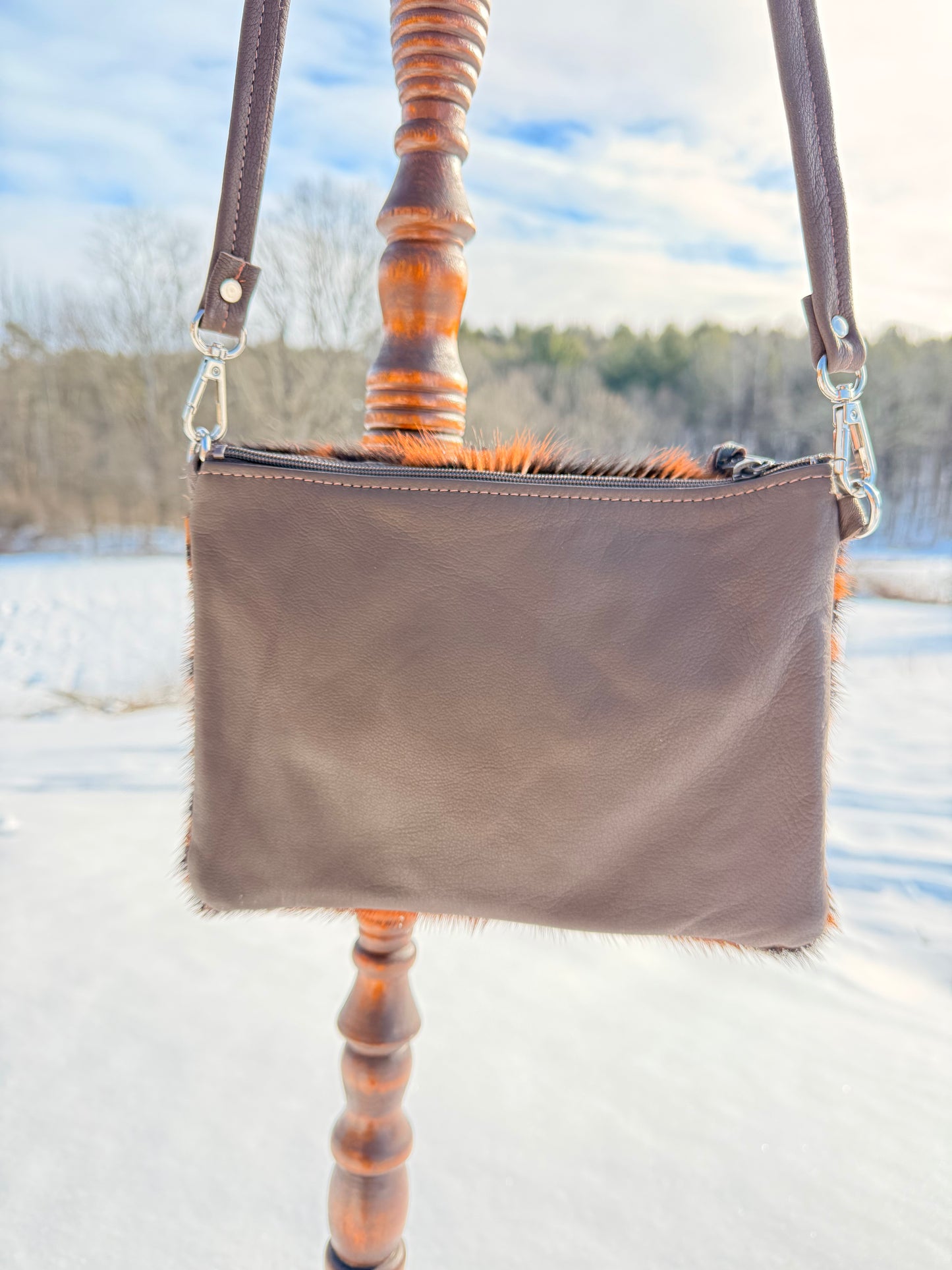Cowhide Tiger Crossbody