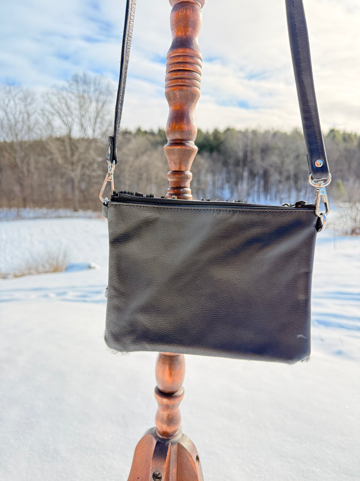 Cowhide Fringe Crossbody