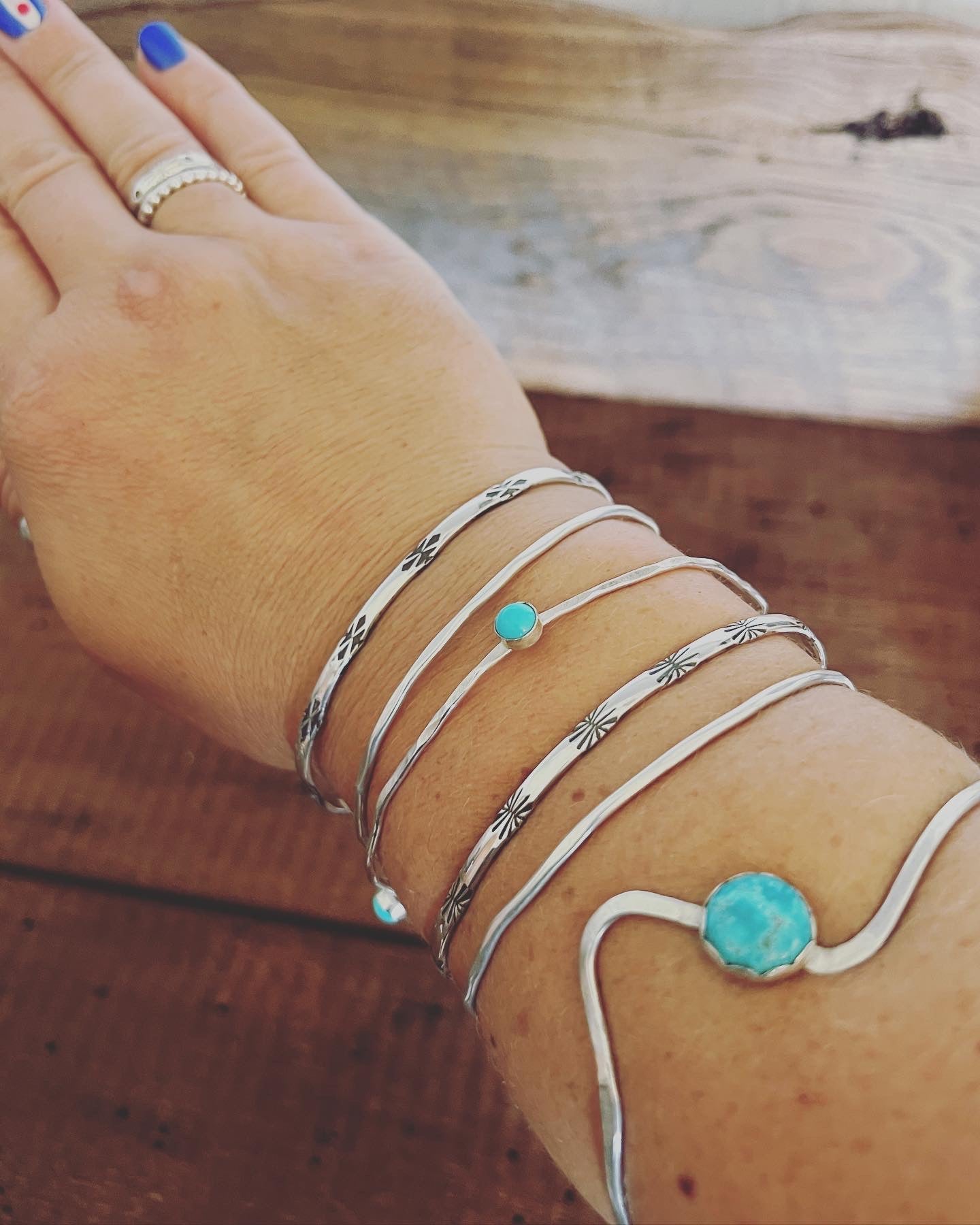 Turquoise stone bangles