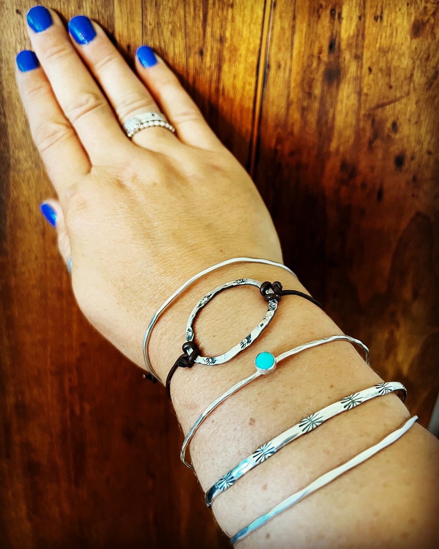 Turquoise stone bangles