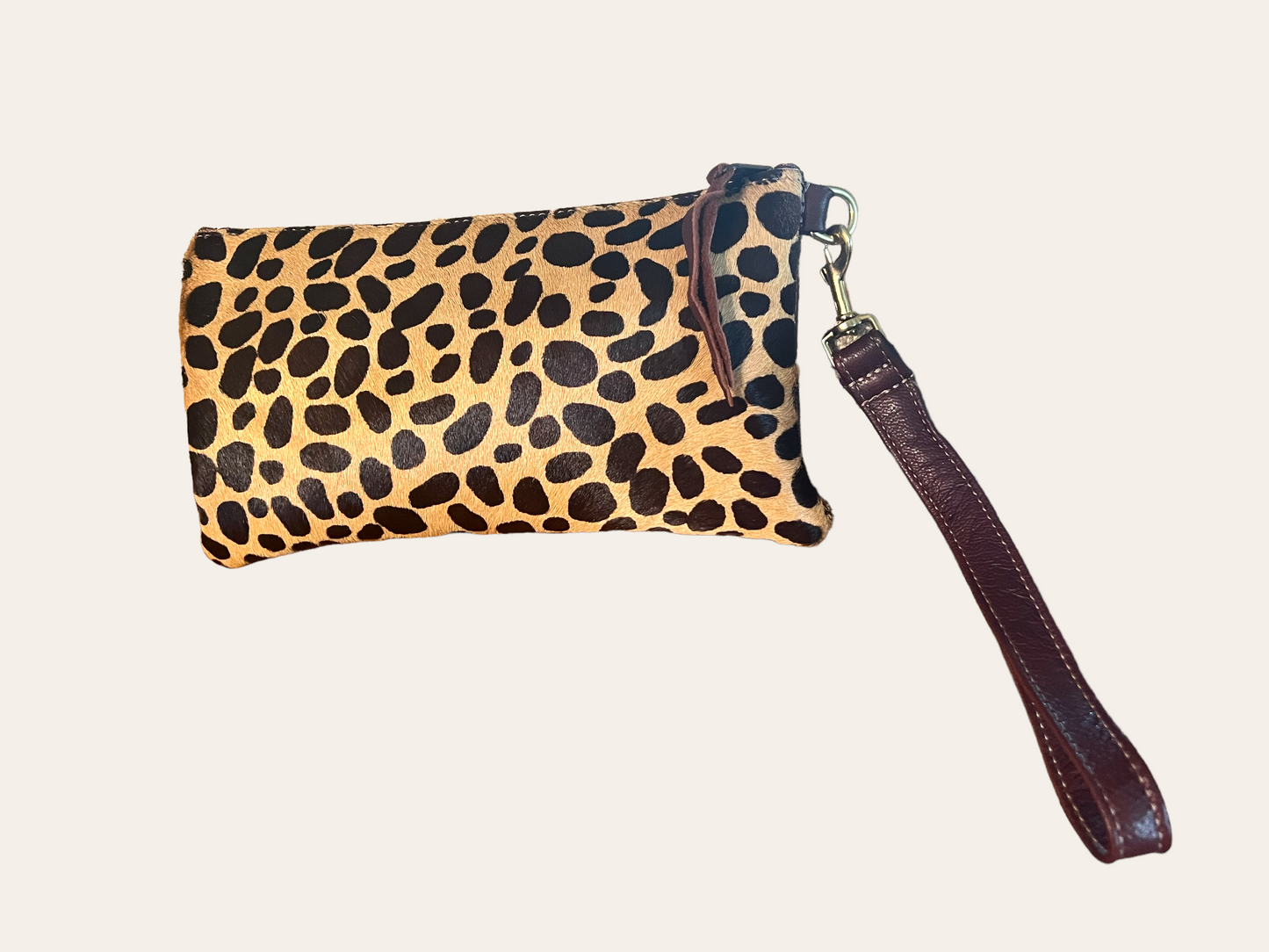 Cheetah Print Hair on Cow Hide Clutch