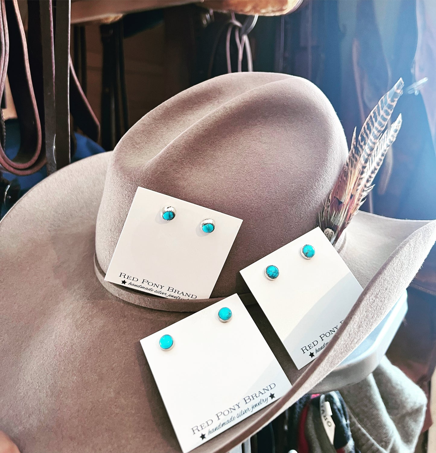 Turquoise stud earrings