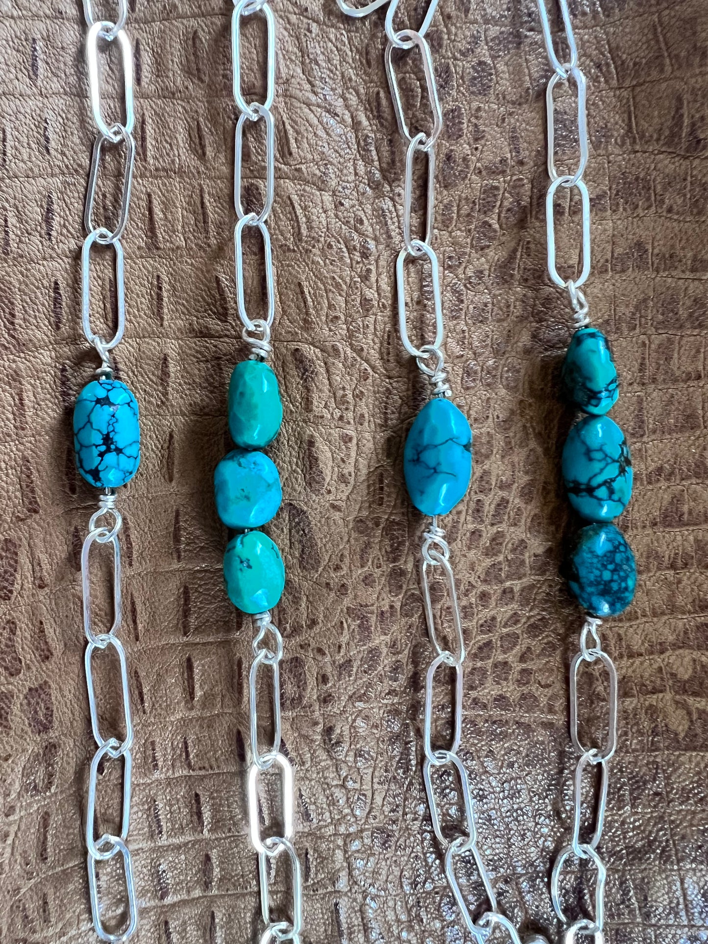 Hubei Turquoise Paperclip Chain Bracelet