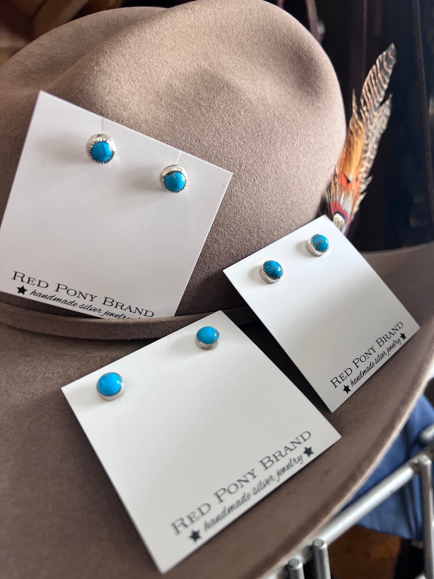 Turquoise stud earrings