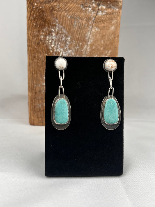 Wild Horse & Whitewater Turquoise Dangles