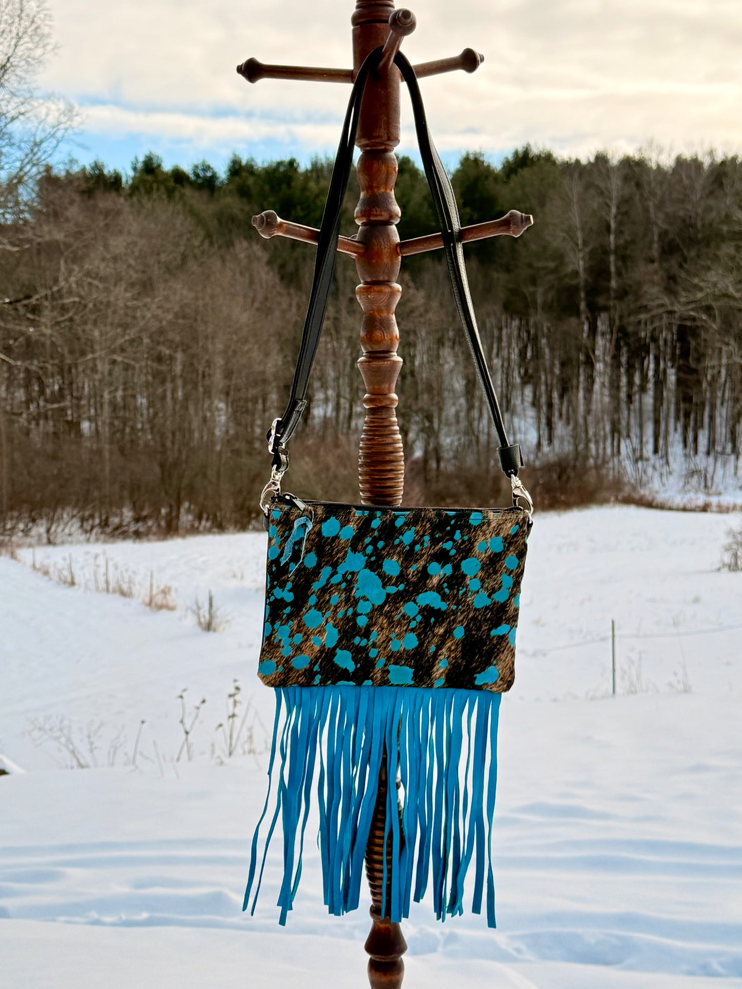 Cowhide Fringe Crossbody
