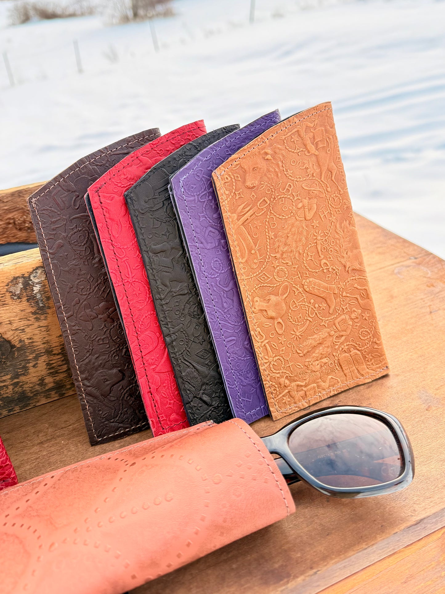 Eyeglass Cases - Embossed, Smooth or Pebbled Leather
