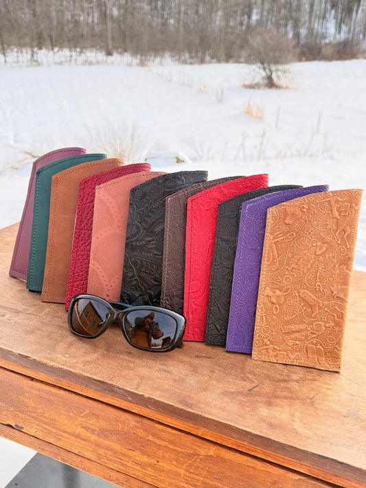 Eyeglass Cases - Embossed, Smooth or Pebbled Leather