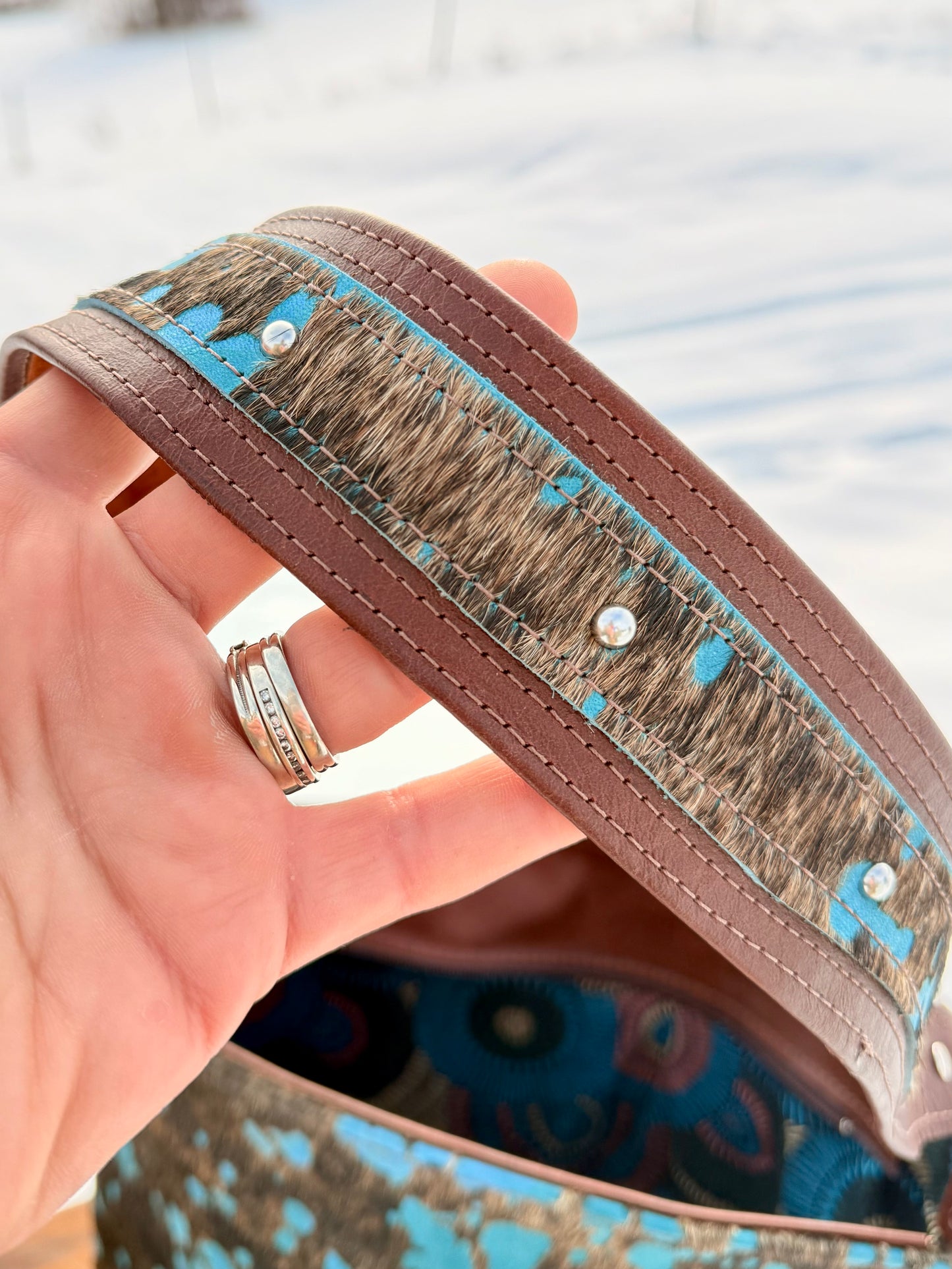 ‘Kelli” Cowhide Shoulder Bag