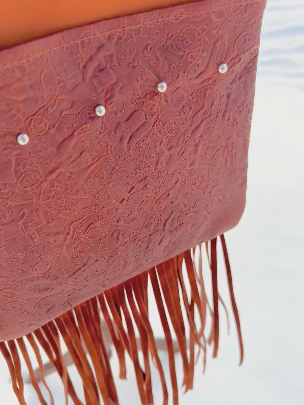 “Tammy” Buckaroo Embossed Fringe Crossbody