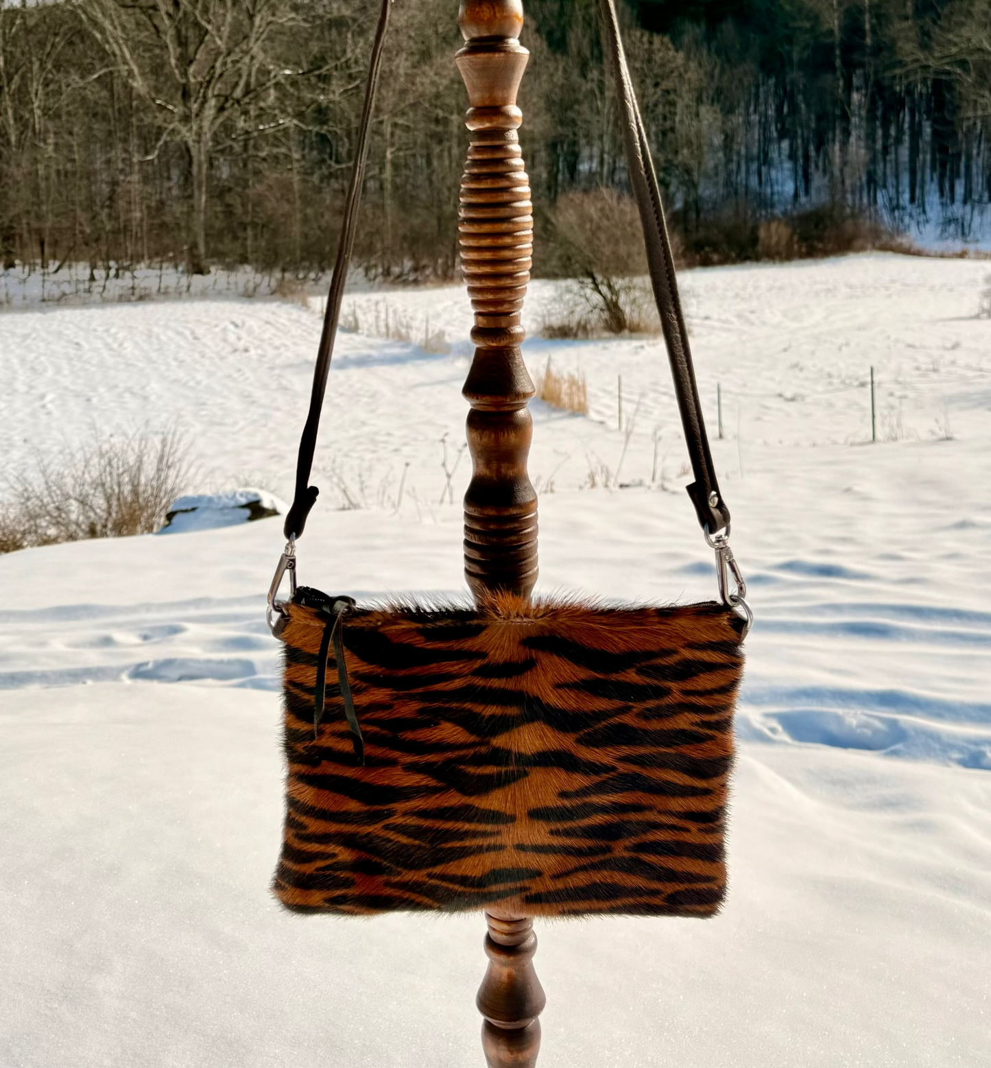 Cowhide Tiger Crossbody