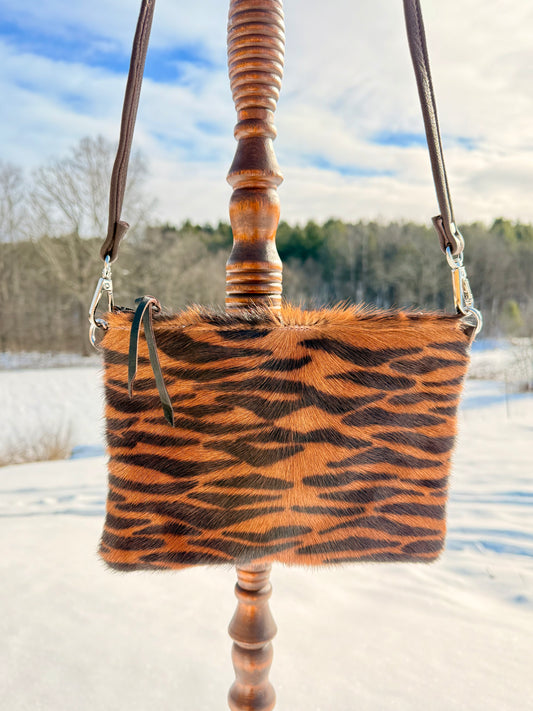 Cowhide Tiger Crossbody