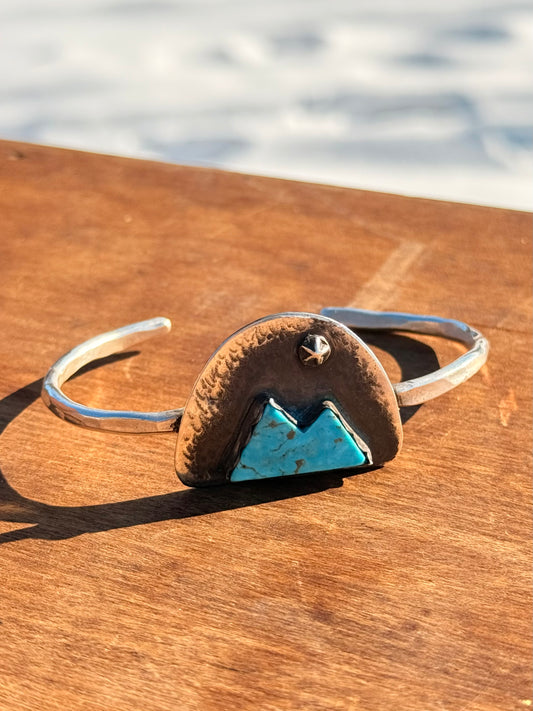 The Mountains are Calling Kingman Turquoise Cuff