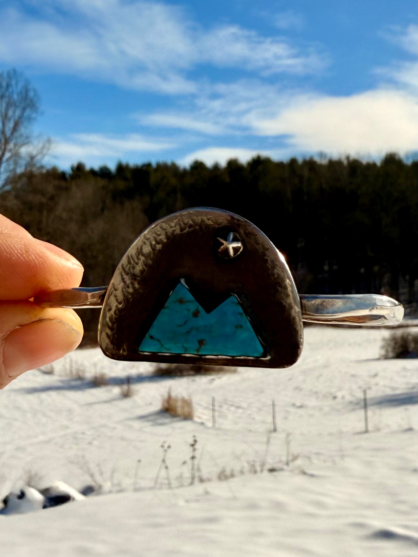 The Mountains are Calling Kingman Turquoise Cuff