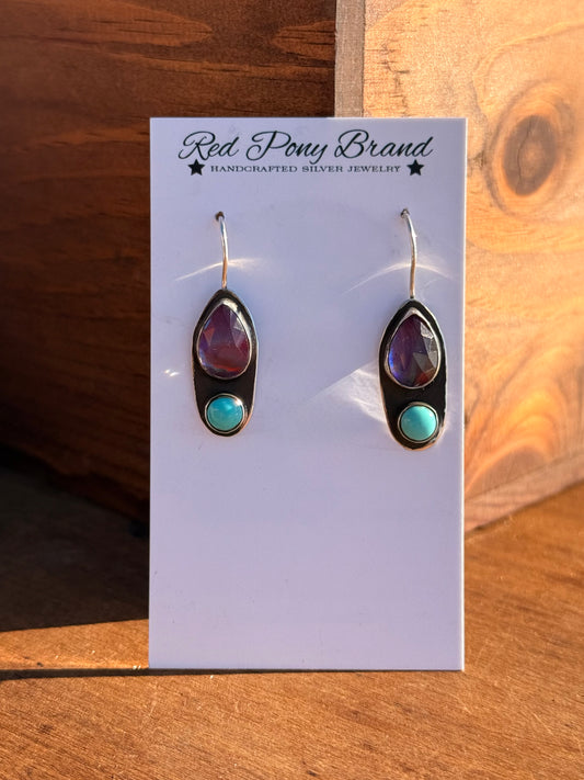 Sparkle Season Mystic Topaz and Kingman Turquoise Earrings