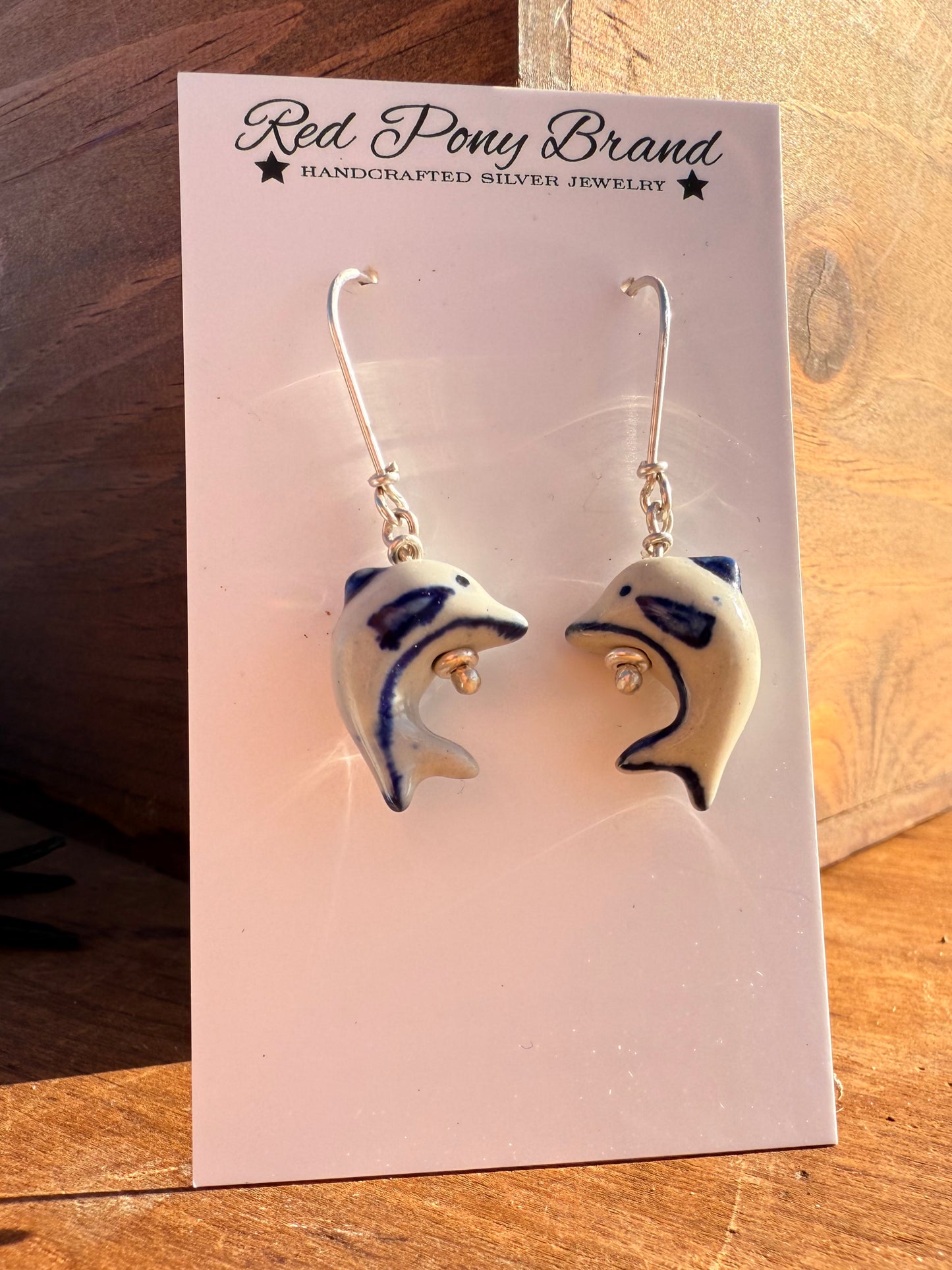 Ceramic Dolphin Beaded Earrings