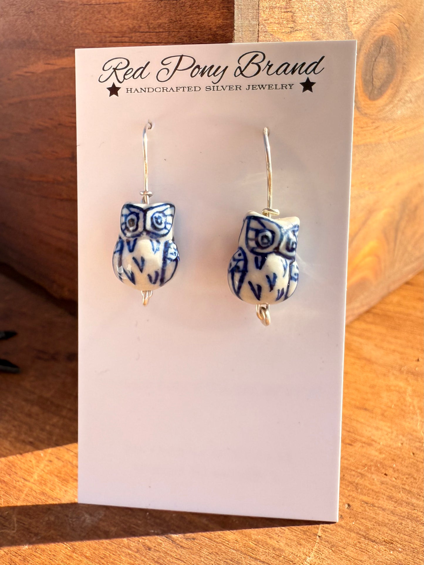 Ceramic Owl Beaded Earrings