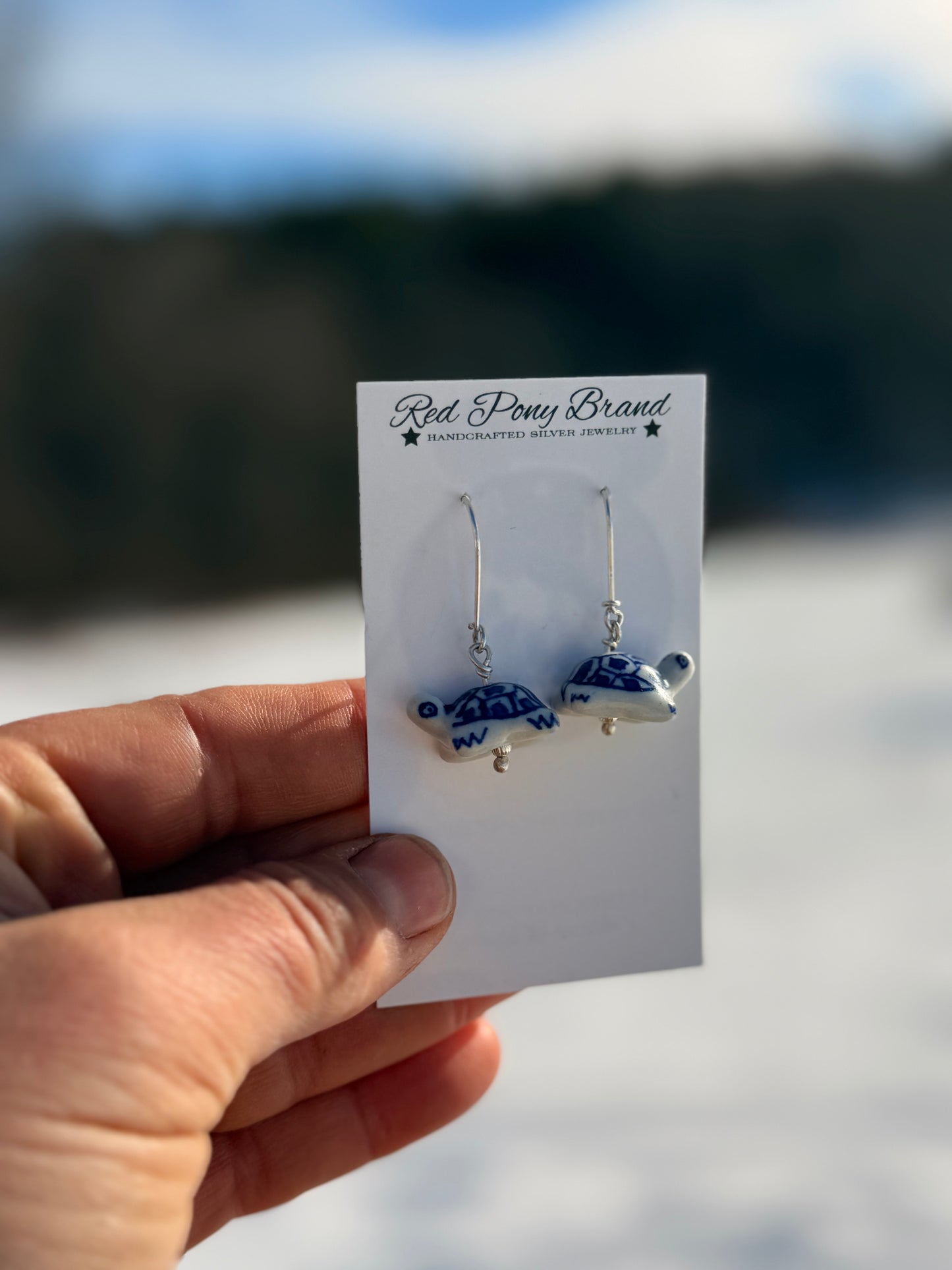 Ceramic Turtle Beaded Earrings