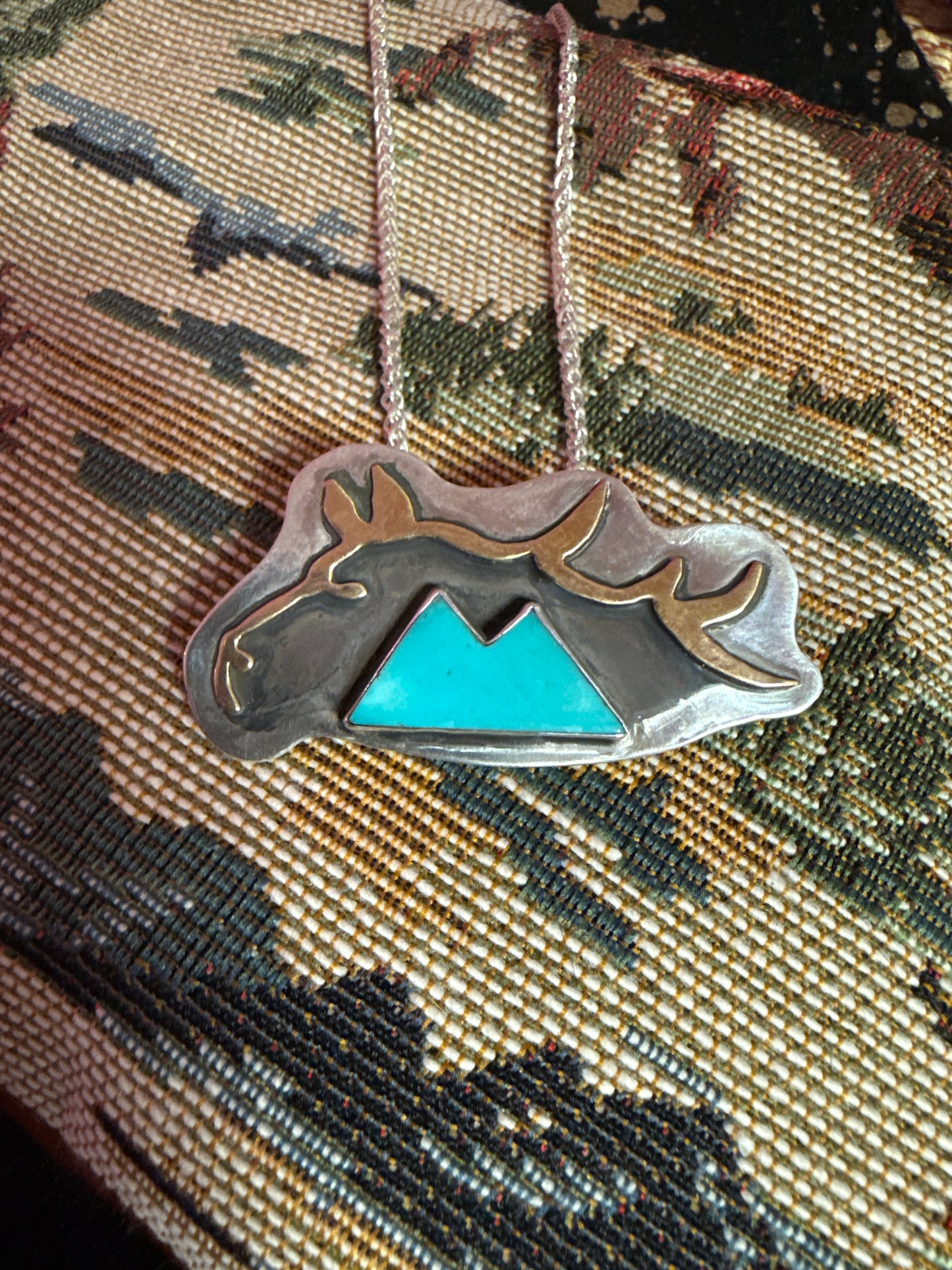Red Pony Brand Windhorse turquoise silver pendant