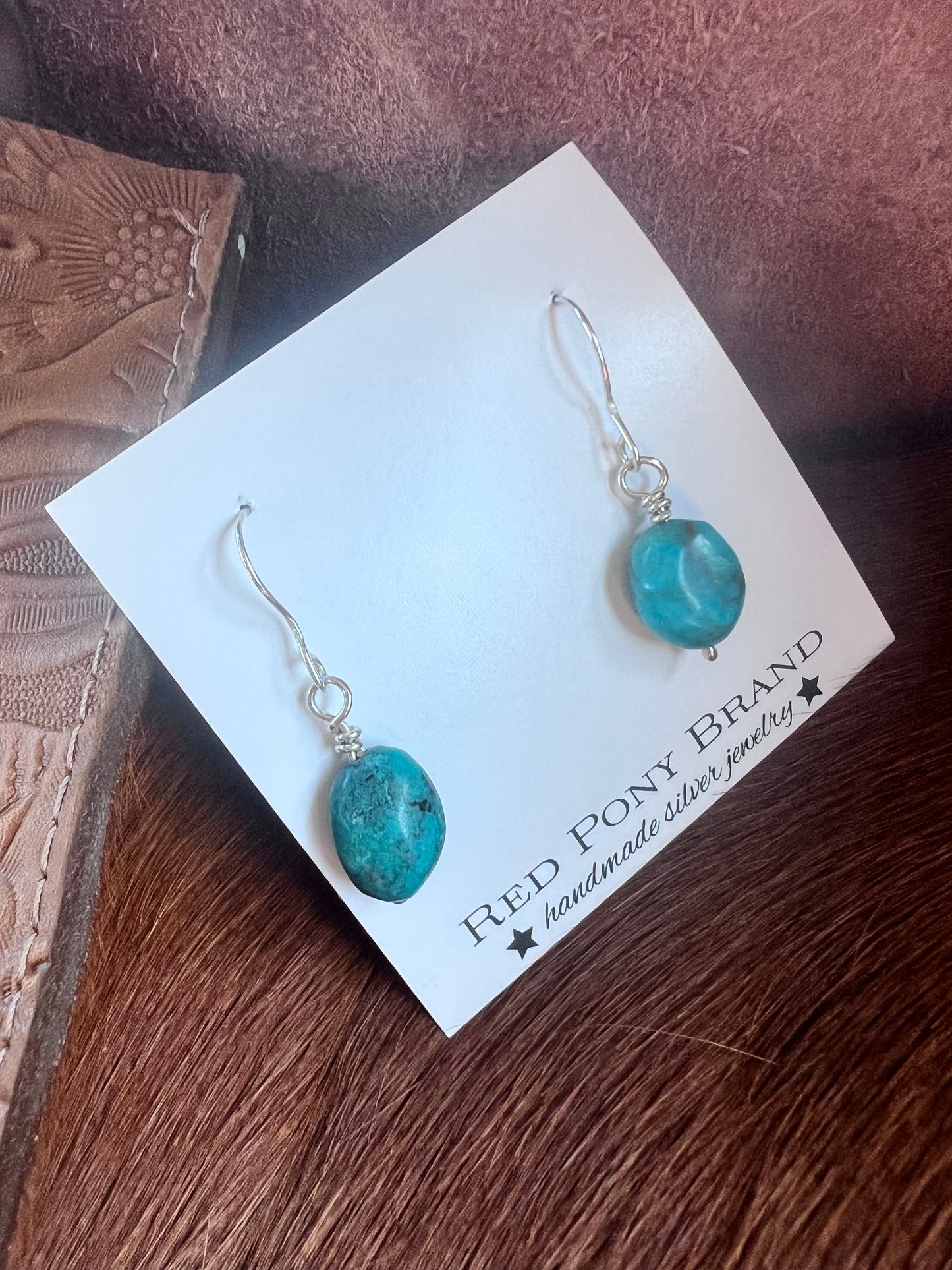 Sterling and turquoise bead earrings