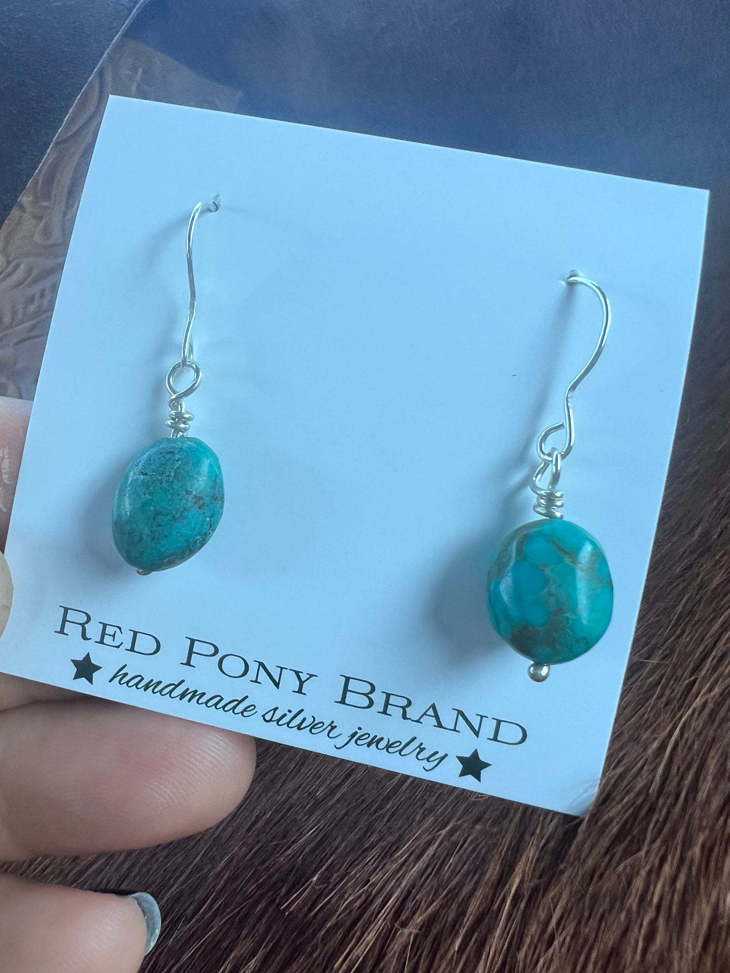 Sterling and turquoise bead earrings