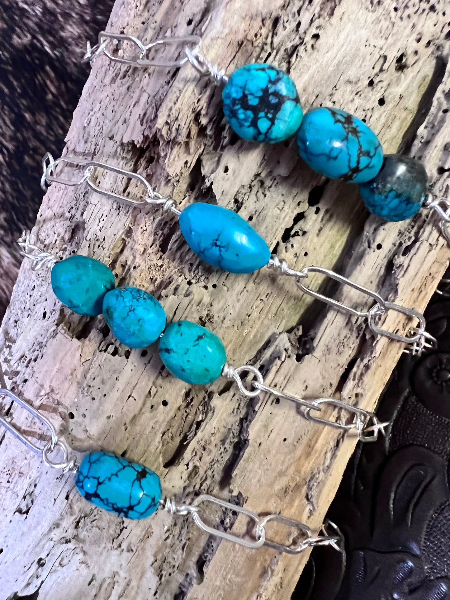 Hubei Turquoise Paperclip Chain Bracelet