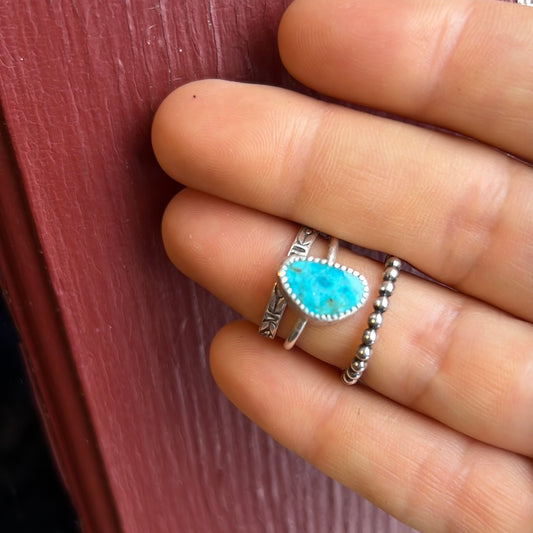Turquoise mountain 3 ring set *sz 7*